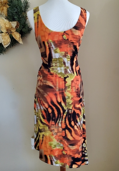 Orange and Black Dress - Picture 2 of 15